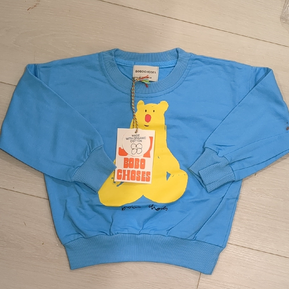 Nwt Blue Bobo choses Sweatshirt with Yellow Bear 18-24 Months